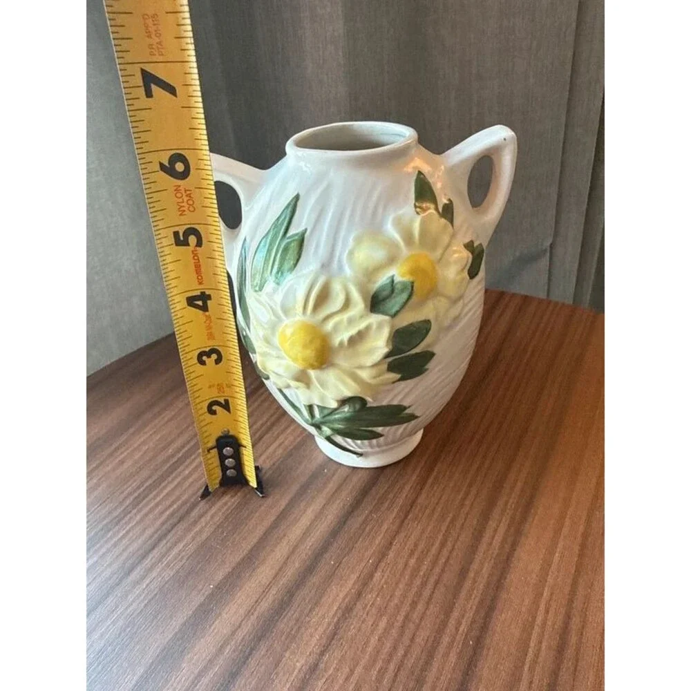 VTG 90s Pottery Vase Handmade Signed Cottage Grandma Floral Urn